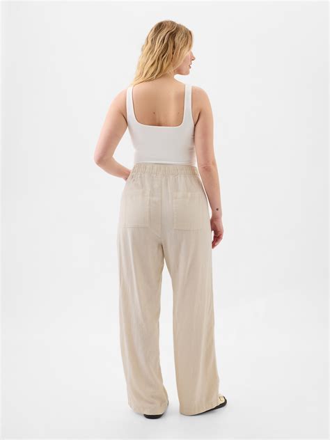 Linen-Blend Wide-Leg Pants | Gap Factory
