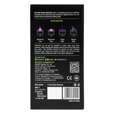 Buy Pee Safe Menstrual Cup Steam Sterilizer, 1 Count | 19 Minutes ...