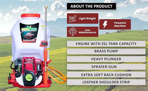 RICO ITALY KNAPSACK| 35CC 4 Stroke Petrol Engine 25 LTR Tank Capacity ...