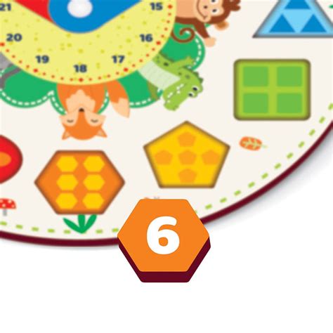 Webby Wooden Early Educational Teaching Clock -Time & Shapes (Round ...