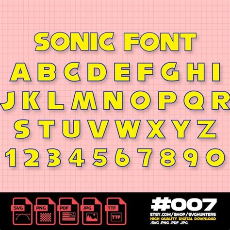 Sonic the Hedgehog Font Png - Etsy