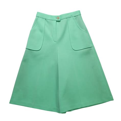 (26-27w) 1980s American mint green three-quarter wide pants with three ...