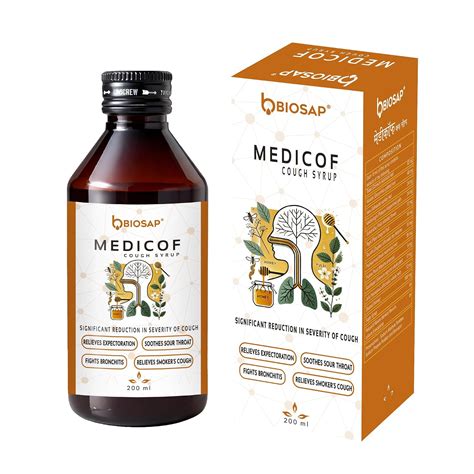 Buy Biosap Medicof Ayurvedic Cough Syrup 200 ml Supports Relief from ...