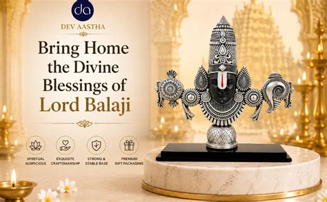 Buy Dev Aastha 999 Silver Plated Balaji Statue | 4-Inch Divine Vastu ...