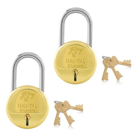 Godrej Locks I Navtal 6 levers 45 mm I 3 Keys I Long Shackle I Padlock ...