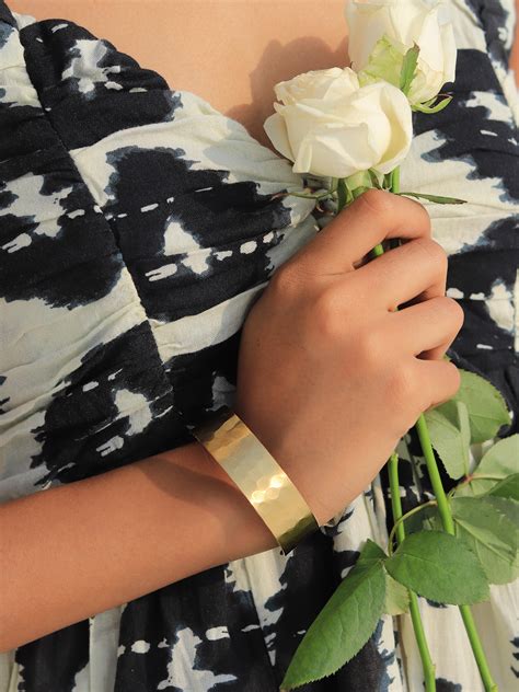 Buy Hand-Hammered Brass Adjustable Bracelet (Anti Tarnish) | Lilliorigin