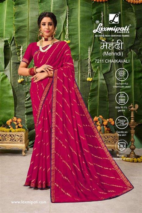 Laxmipati Mehndi 7211 Pink Georgette Saree – SANSKAR