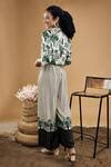 Buy White Bandeau Neck Palm Bay Printed Top And Flared Pant Set For ...