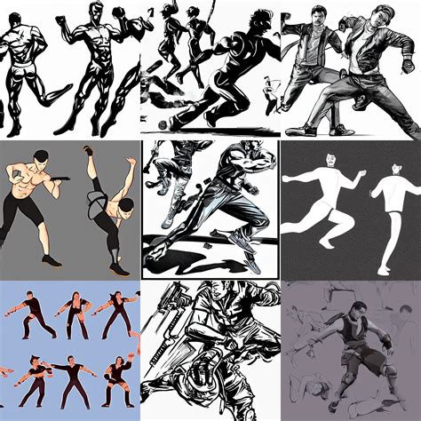 action motion pose illustration | Stable Diffusion