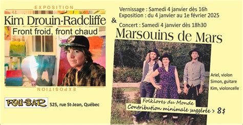 Marsouins de Mars en concert lors du Vernissage de Kim Drouin-Radcliffe ...