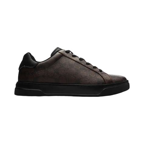 Coach Men's High Line Sneaker In Signature Canvas Walnut & Black | Hype ...
