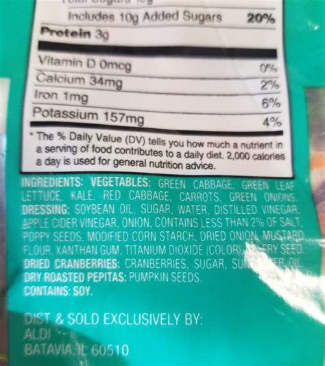 Sweet kale salad kit , Aldi, Code Ean 4099100083552