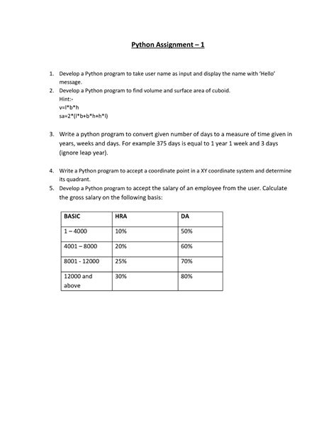 Python Assingment 1 - Python Assignment – 1 1. Develop a Python program ...
