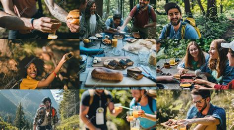 A collage of images showing friends bonding over various activities ...