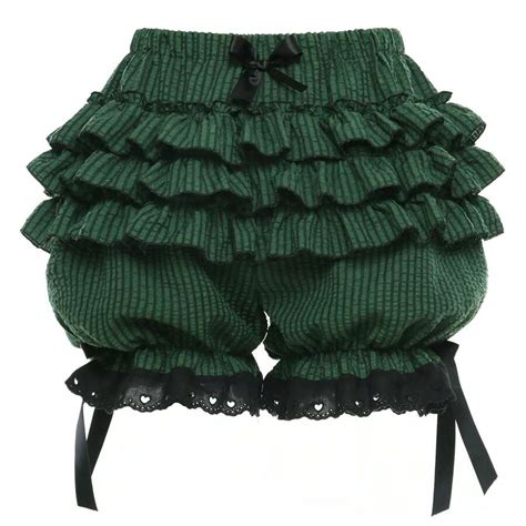 Womens Lolita Bloomers Ruffles Pumpkin Pants Bottom Shorts Lace Trim ...