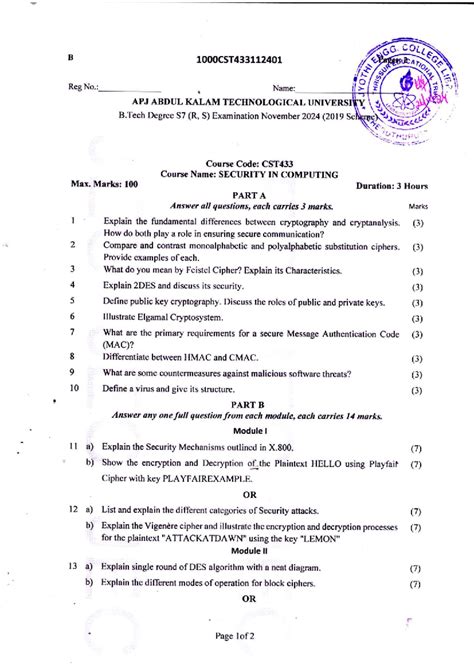 CST433 Security in Computing: Exam Questions & Answers Guide - Studocu
