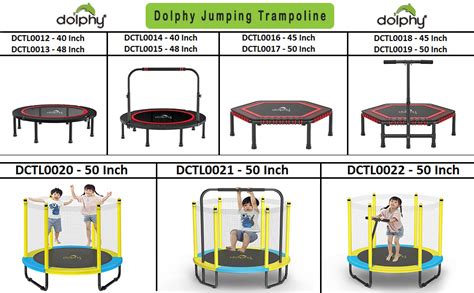 Dolphy 60 Inch Trampoline for Kids with Safety Net | Indoor & Outdoor ...