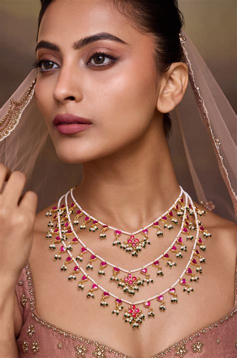 Aarvi Pink Kundan Teenalada Necklace – Paisley Pop Shop
