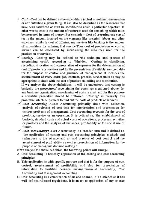 Cost Basics - Cost: -Cost can be defined as the expenditure (actual or ...