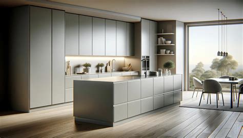 Spacious Modern Kitchen with Neutral Palette and Open Layout