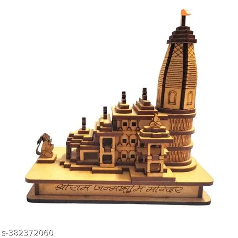 Shri Ram Mandir Ayodhya 3D Model Wooden Hand Carved Temple - Buy Online ...