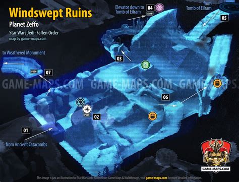 Windswept Ruins Map, Zeffo for Star Wars Jedi Fallen Order