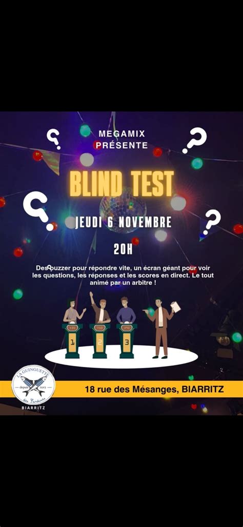 BLIND TEST - MEGAMIX !!!, Village Iraty, 18 Rue des Mésanges , 64200 ...