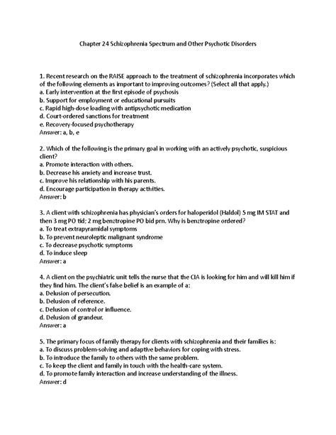 Chapter 24 Schizophrenia Spectrum and Other Psychotic Disorders - ) a. Early intervention at the ...