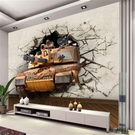 Avikalp Exclusive AWZ0390 3D Wallpaper Tank Wall Military Landscape Ba ...