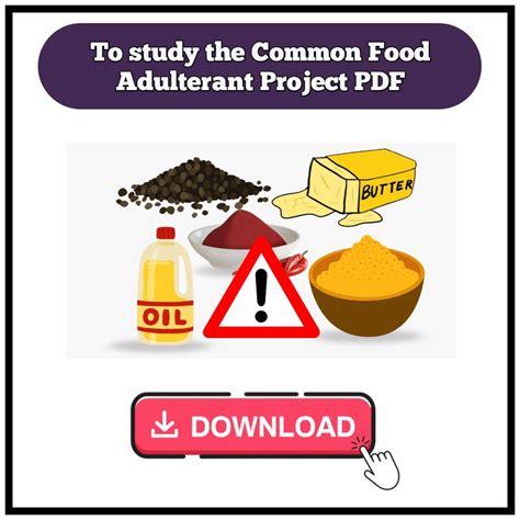 To Study the Common Food Adulterants Investigatory Project PDF ...
