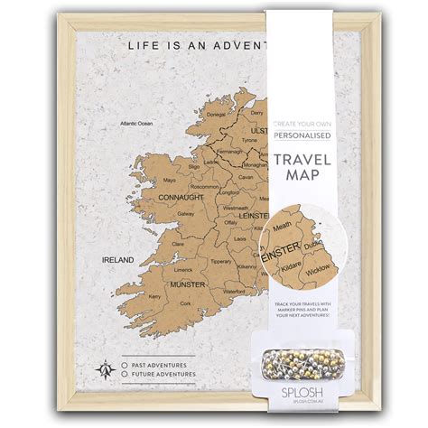 Splosh Travel Map Desk Pin Board Map Of Ireland In | Desertcart INDIA