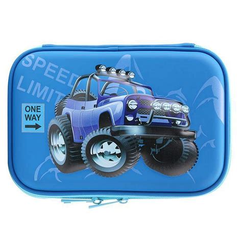 Prezzie Villa Red Blue and Black Cars95 Embossed Pencil Box Cute 3D Car ...