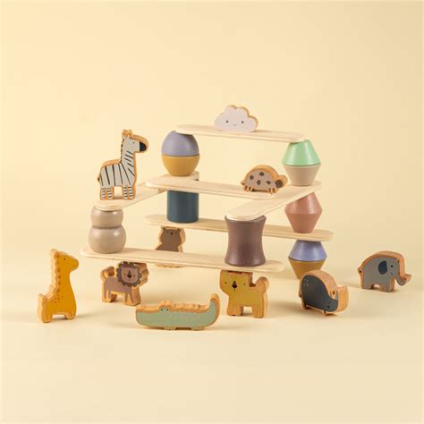 Playbox Wooden Zoo Tower Balancing Activity Toy – AllThingsBaby.com