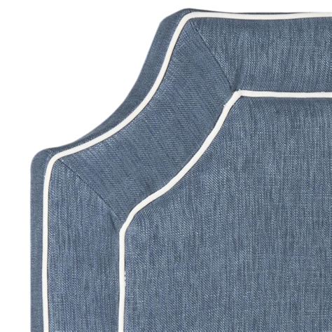 Safavieh Dane Denim Blue/White Piping Queen Synthetic Upholstered ...