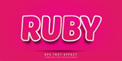 Ruby editable text effect | Premium Vector