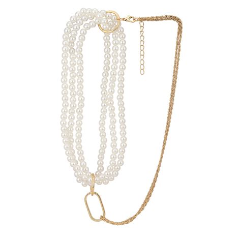 Carlton London Rose Gold Toned & White With Pearl Rose Gold Plated Mul ...