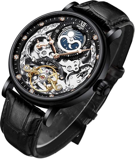 IK COLOURING Bestn Mens Luxury Skeleton Automatic Mechanical Wrist ...