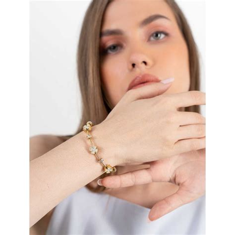 Buy ZAISHA 18K Gold Plated Studded Zirconia Magnetic Bracelet Online