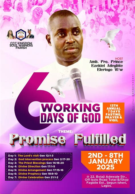 2 in 1 Service Program, Ijegun Road Ikotun Lagos, 2 January to 8 ...