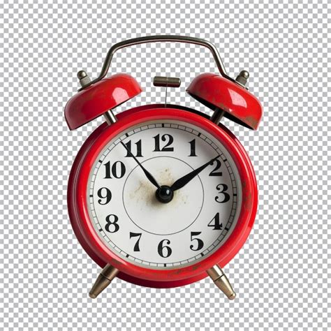 Réveil rouge sur fond transparent | PSD Premium généré à base d’IA