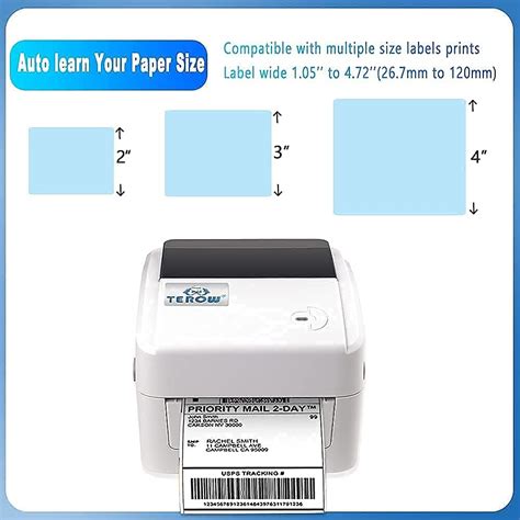 Buy TEROW Thermal Label Printer, T420B Portable Shipping Receipt Mini ...