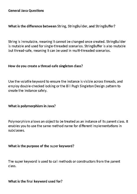 General Java Questions - General Java Questions What is the difference ...