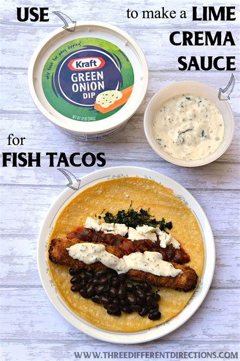 Fish Tacos with Lime Crema Sauce - Three Different Directions