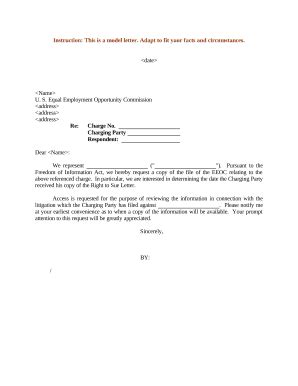 EEOC Freedom of Information Request Letter - Blank Fillable Template ...