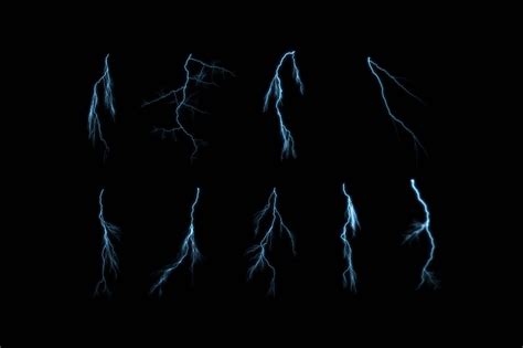 Free Thin Lightning Photoshop Brushes (PSD)