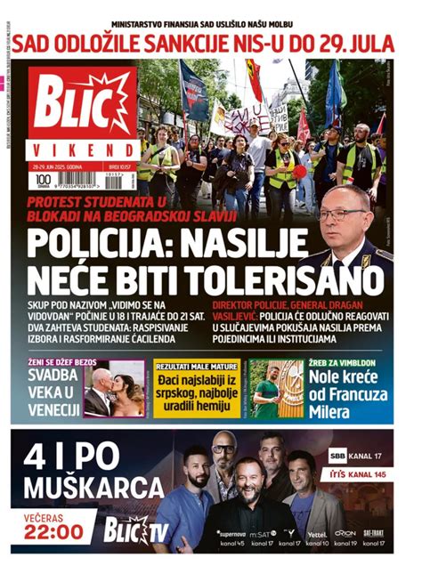 Novine: "Vidovdansko ogledalo"; "Hrvati ponovo guraju Kurtija" - B92
