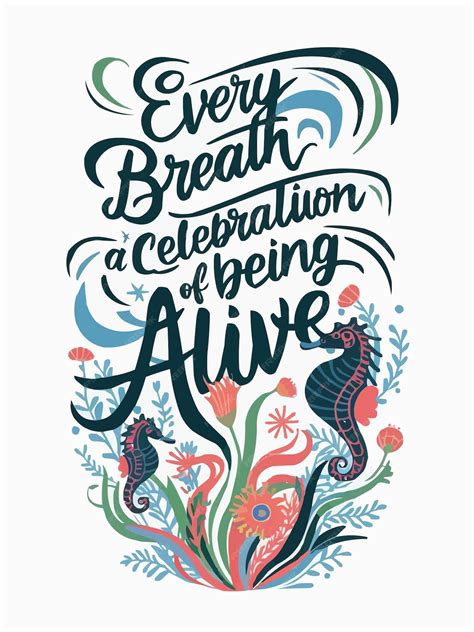 Premium Vector | Seahorses flowers and starfish ocean inspired color palette typography custom ...