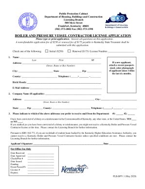 Fillable Online dhbc ky BOILER AND PRESSURE VESSEL CONTRACTOR LICENSE ...
