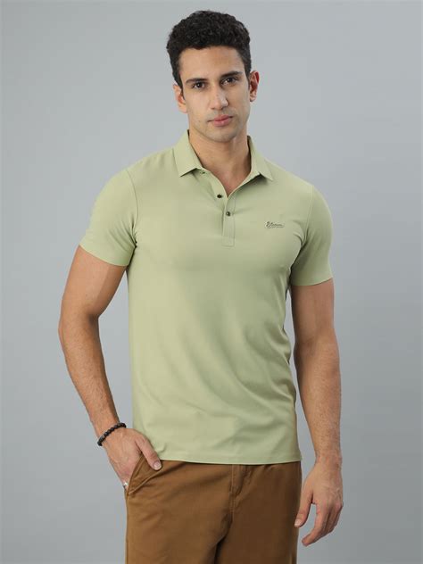 Green Ribbed Polo Tshirt – Bluence