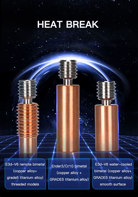 BIGTREETECH® Bi-metal Heatbreak Copper Titanium Alloy Throat V6 Remote ...